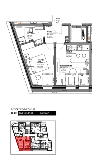 SPO Pozorišna - stan 35,75 m² | 218.075 KM